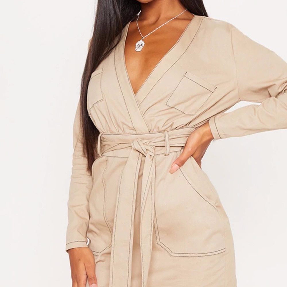 New with Tags! Green Khaki contrast dress